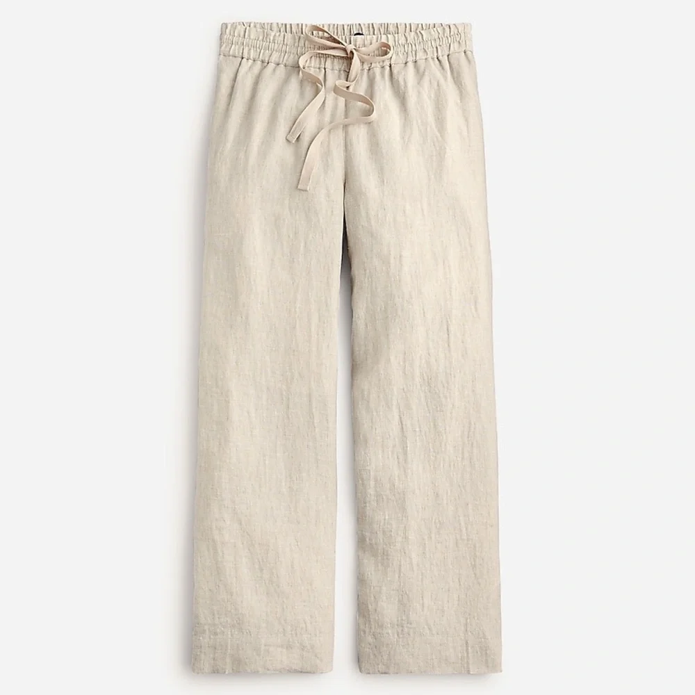 J.Crew Tall wide-leg seaside pant in linen BO812